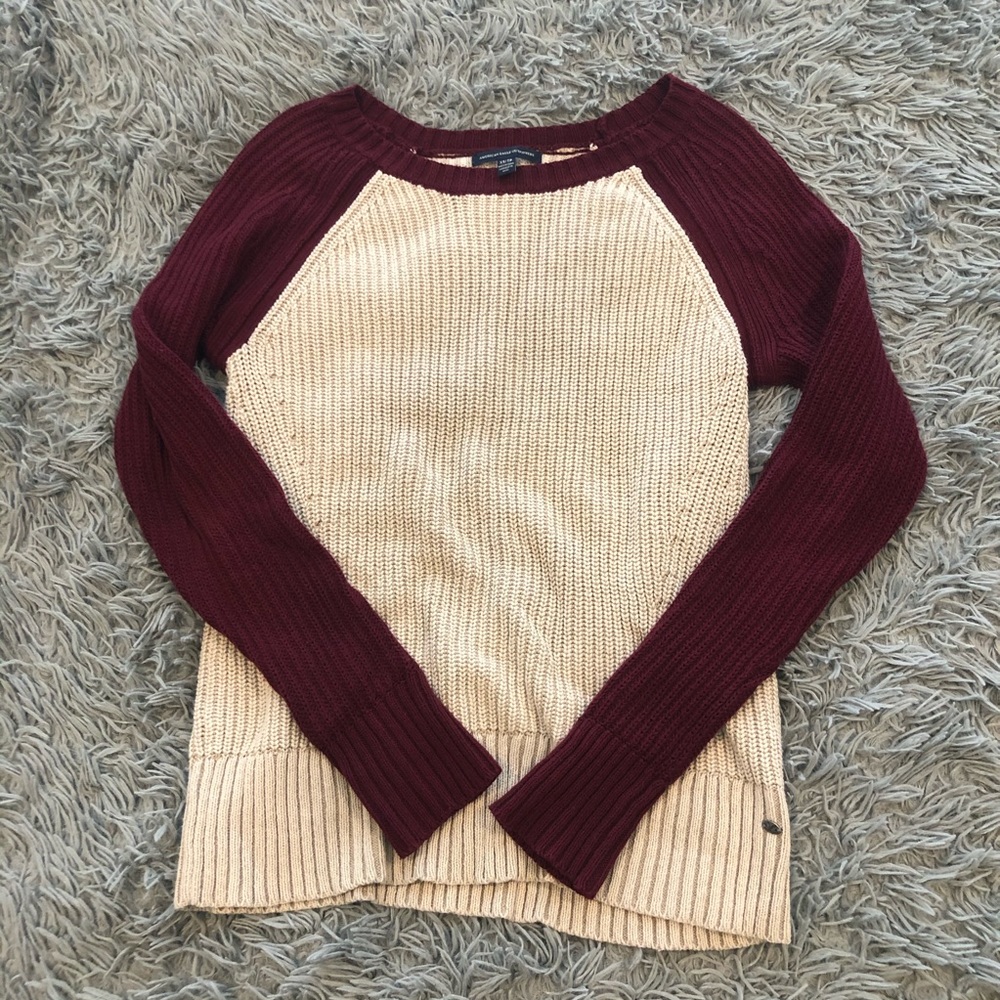 American Eagle Two-Tone Knit Sweater, XS